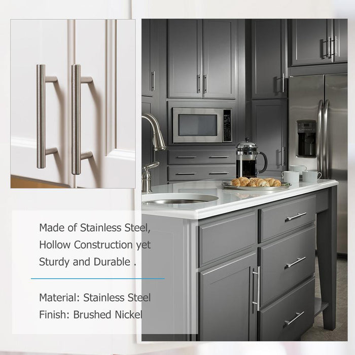 Brushed Nickel Stainless Steel T-Bar Drawer Handles