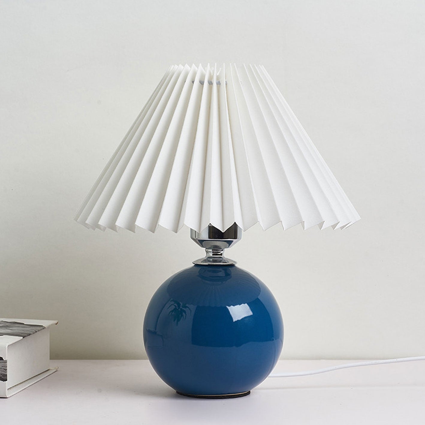 Ceramic Pleated Modern Table Lamp in Multiple Colors