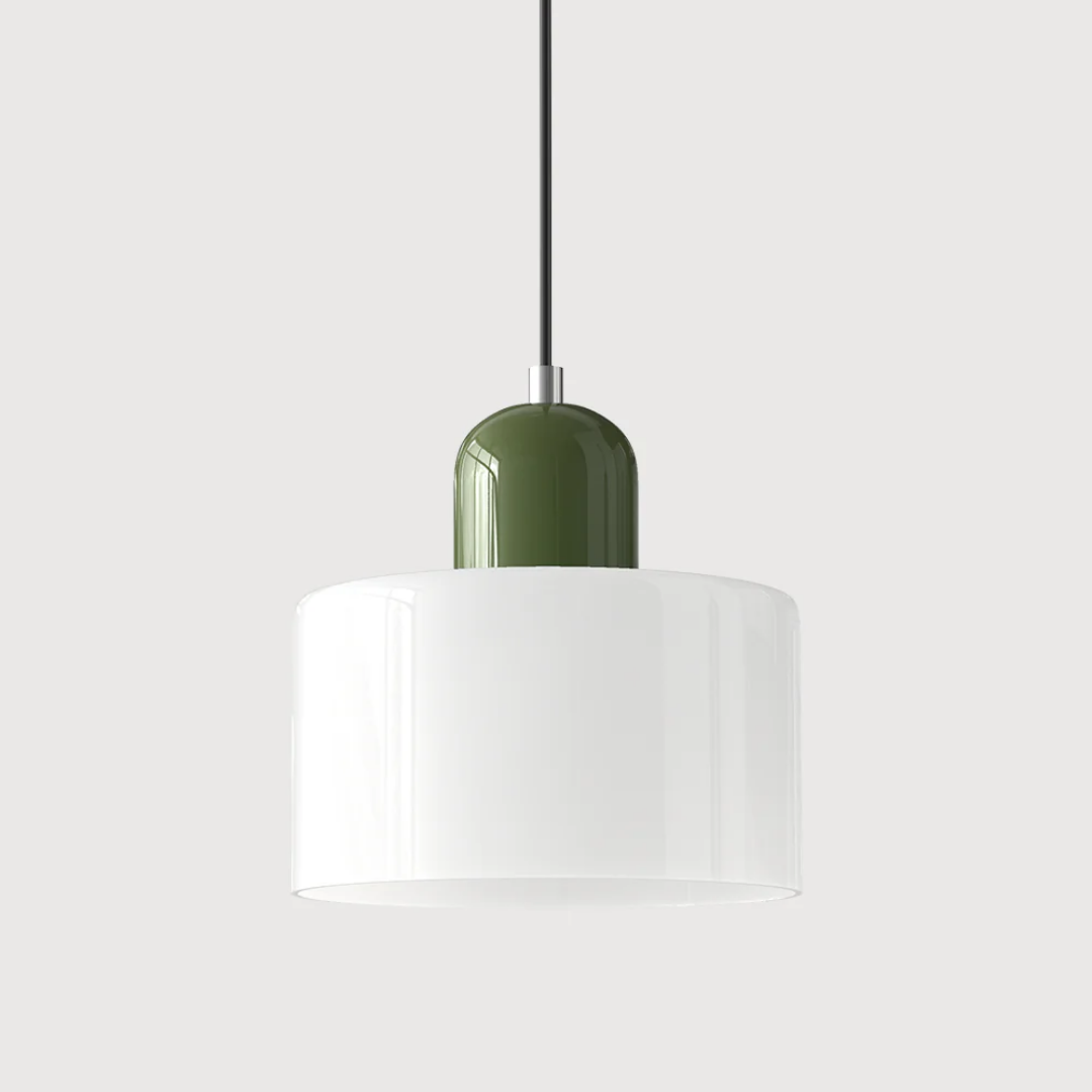 Retro Glass Shade Hanging Lamp with Adjustable Cable