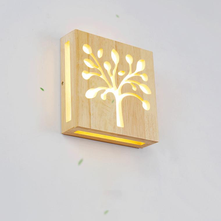 Wooden LED Wall Lamp - Eco-Friendly Natural Design