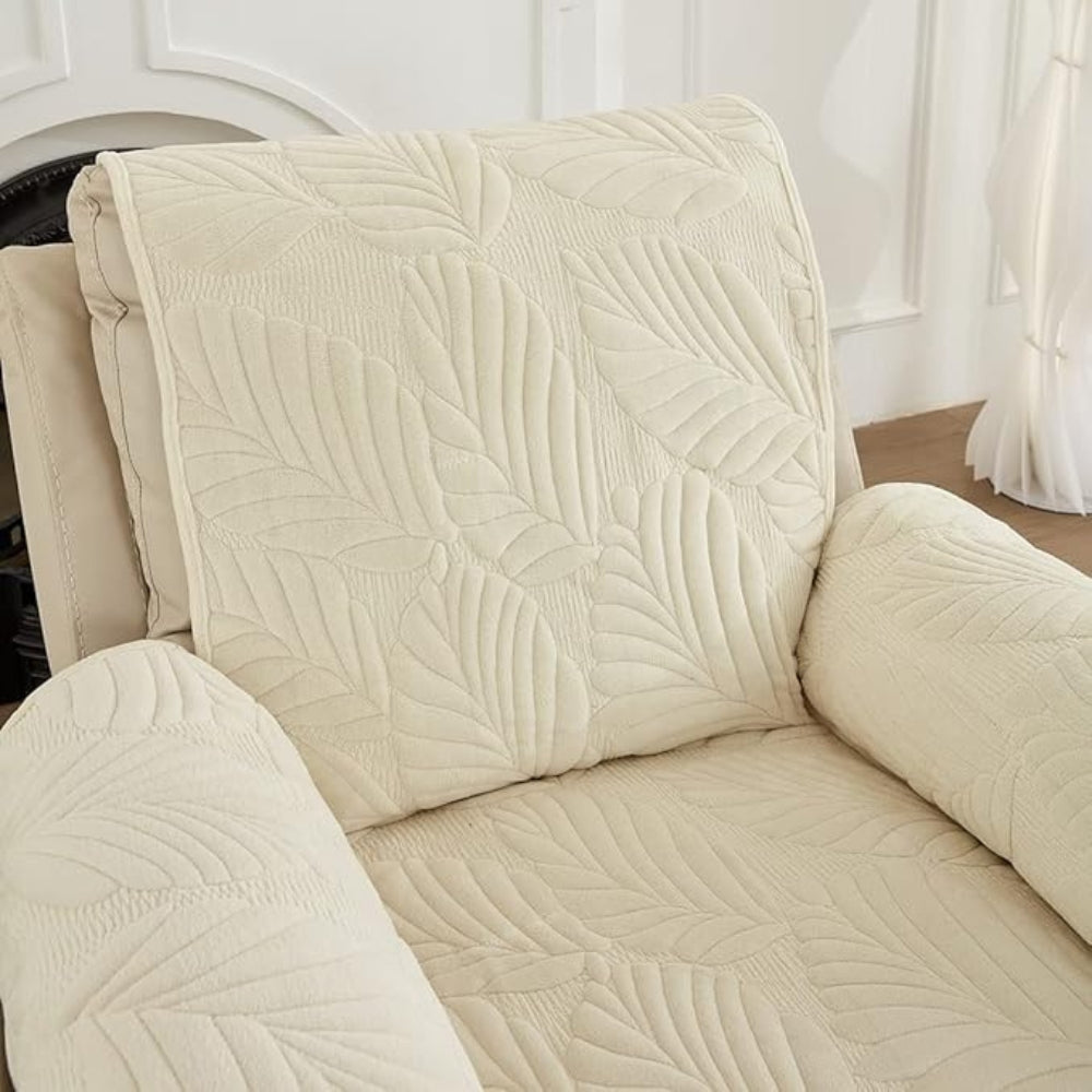 Verdant Leaf Pattern Recliner Slipcover