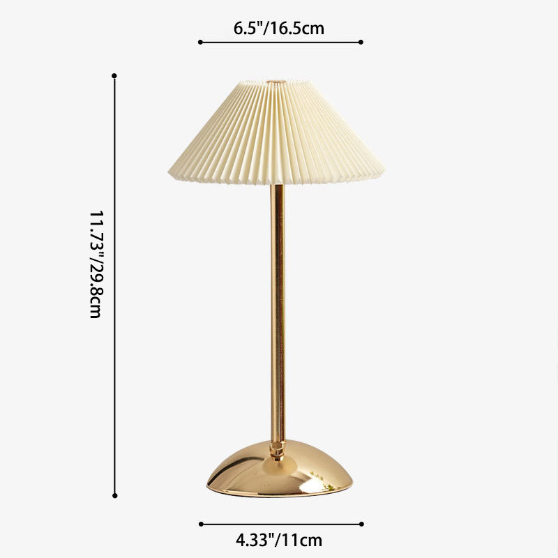 Contemporary Scandinavian Rechargeable LED Table Lamp with Fabric Shade