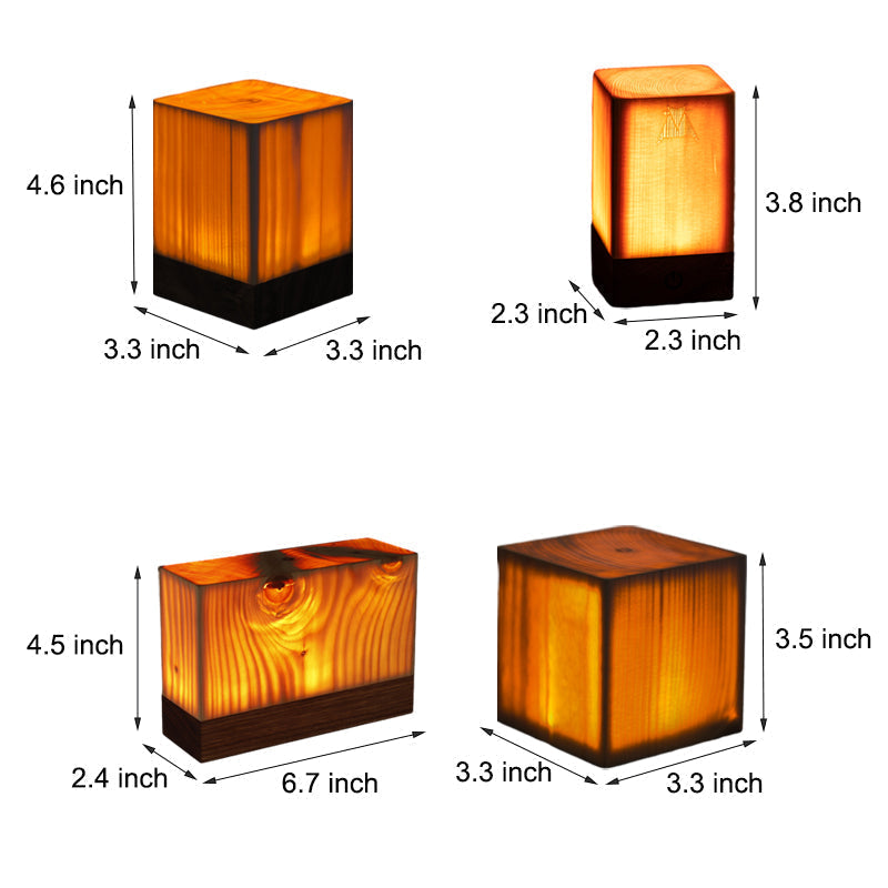 Cordless Touch Control LED Table Lamp with Wood Finish