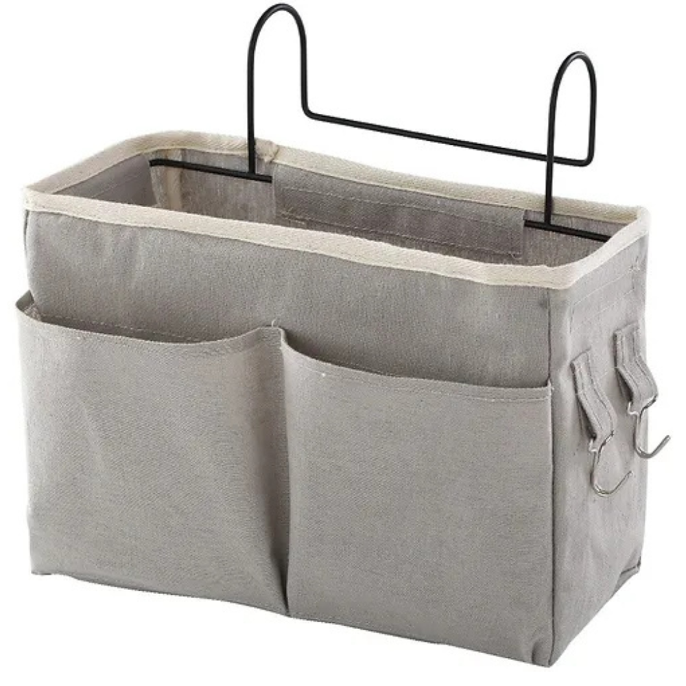 Multi-Pocket Hanging Organizer Bag with Side Hooks