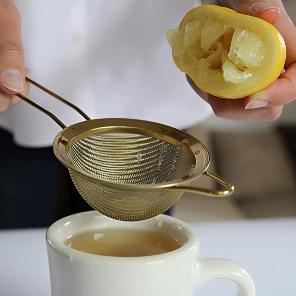 Gold Plated Stainless Steel Fine Mesh Strainer