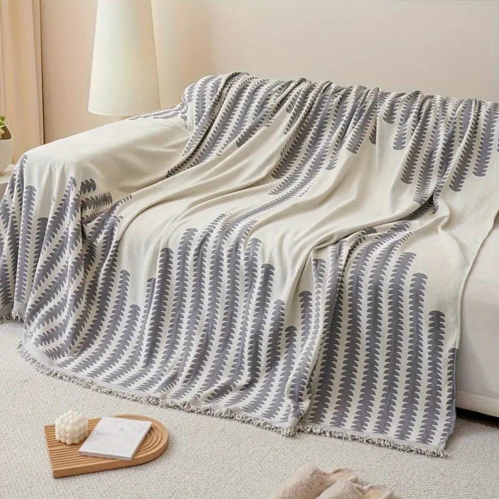 Chenille Monochrome Fern Sofa Cover