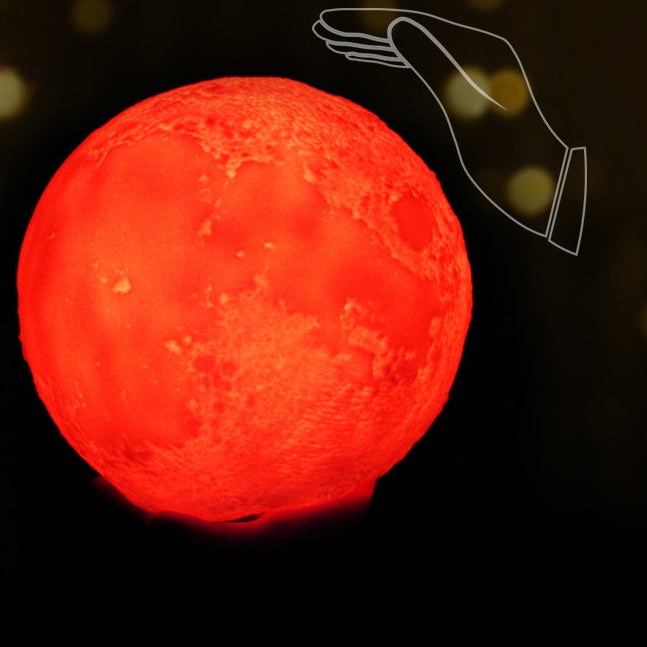 Rechargeable 3D Printed Moon LED Table Lamp