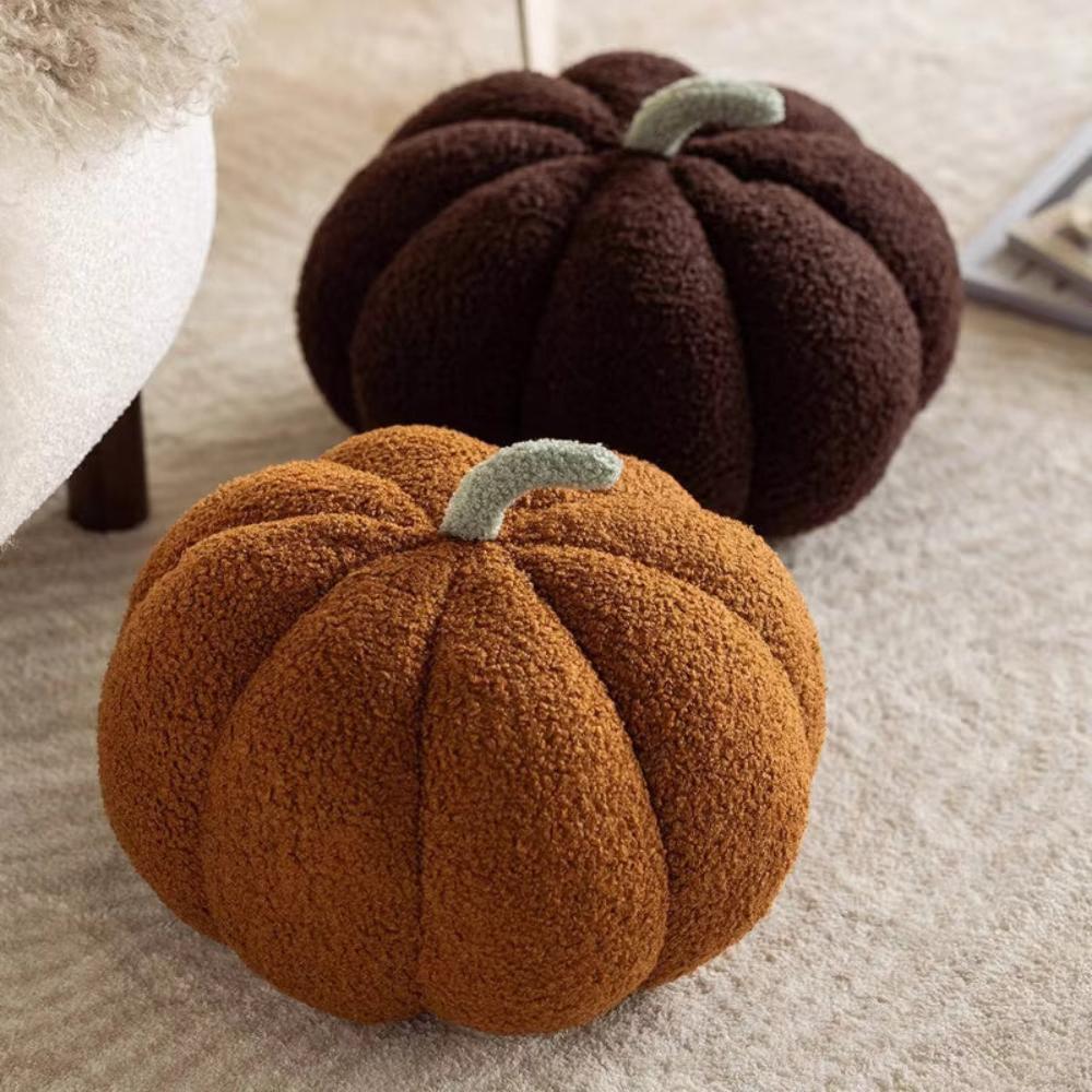 Pumpkin-Shaped Plush Cushions for Autumn Decor