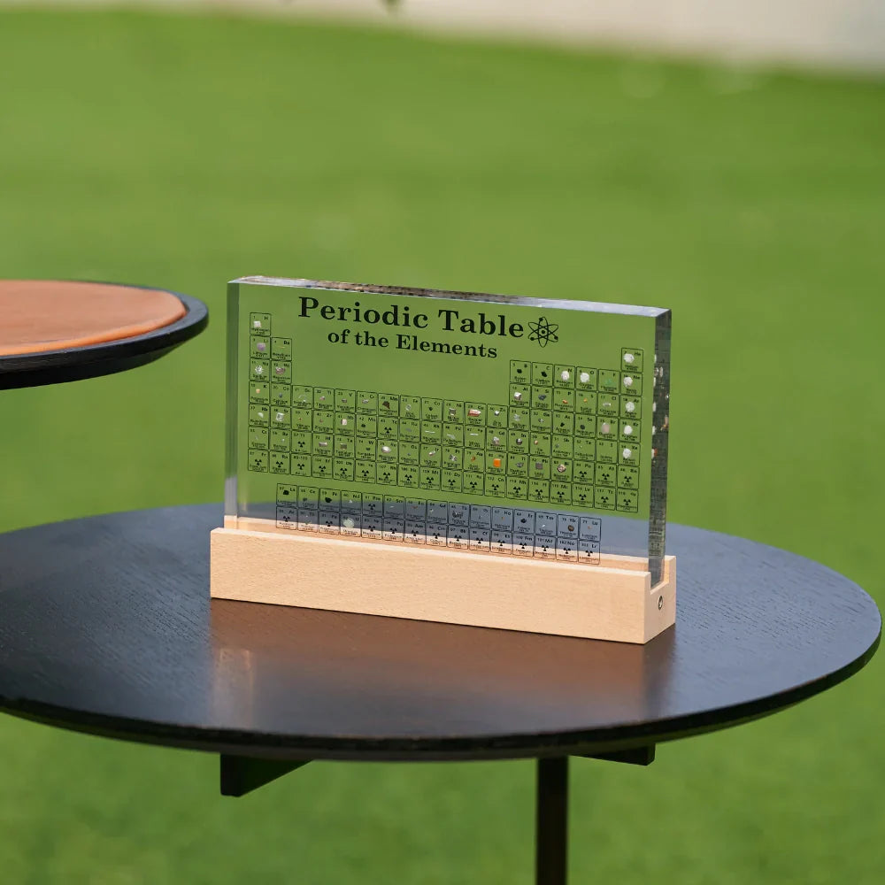 Illuminated Acrylic Periodic Table with Real Element Samples