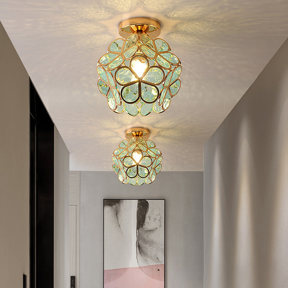 Floral Glass Ceiling Lamp for Elegant Interior Lighting