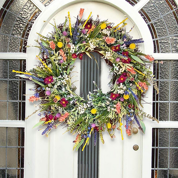 Handmade Texas Wildflower Wreath with Bluebonnets and Indian Paintbrush