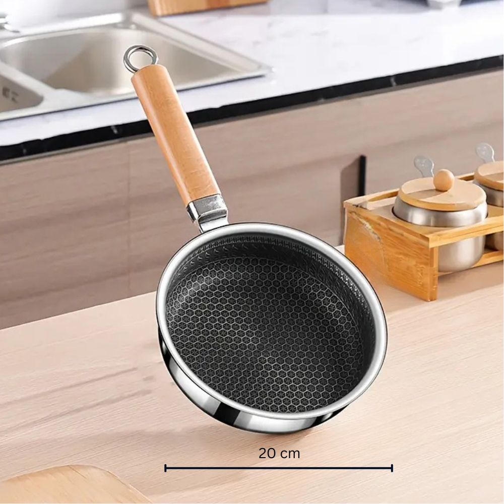 Stainless Steel Non-Stick Frying Pan with Ergonomic Handle