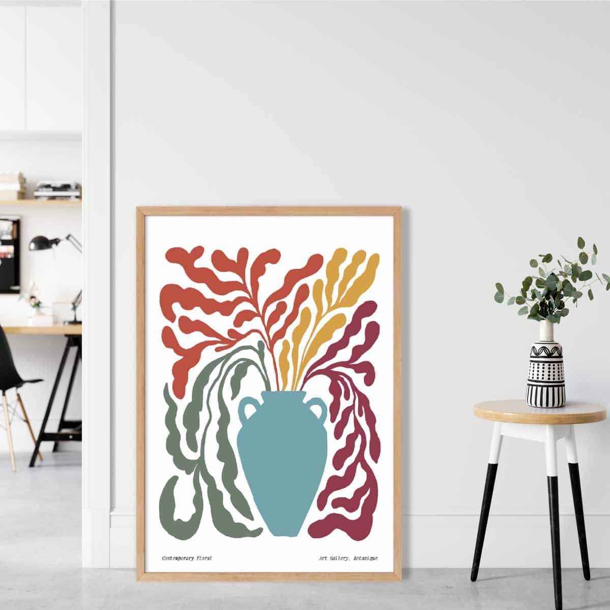 Boho Floral Wall Art Print - Contemporary Botanical Design