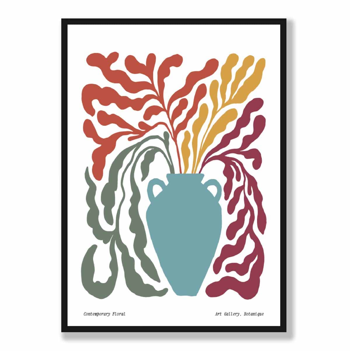 Boho Floral Wall Art Print - Contemporary Botanical Design