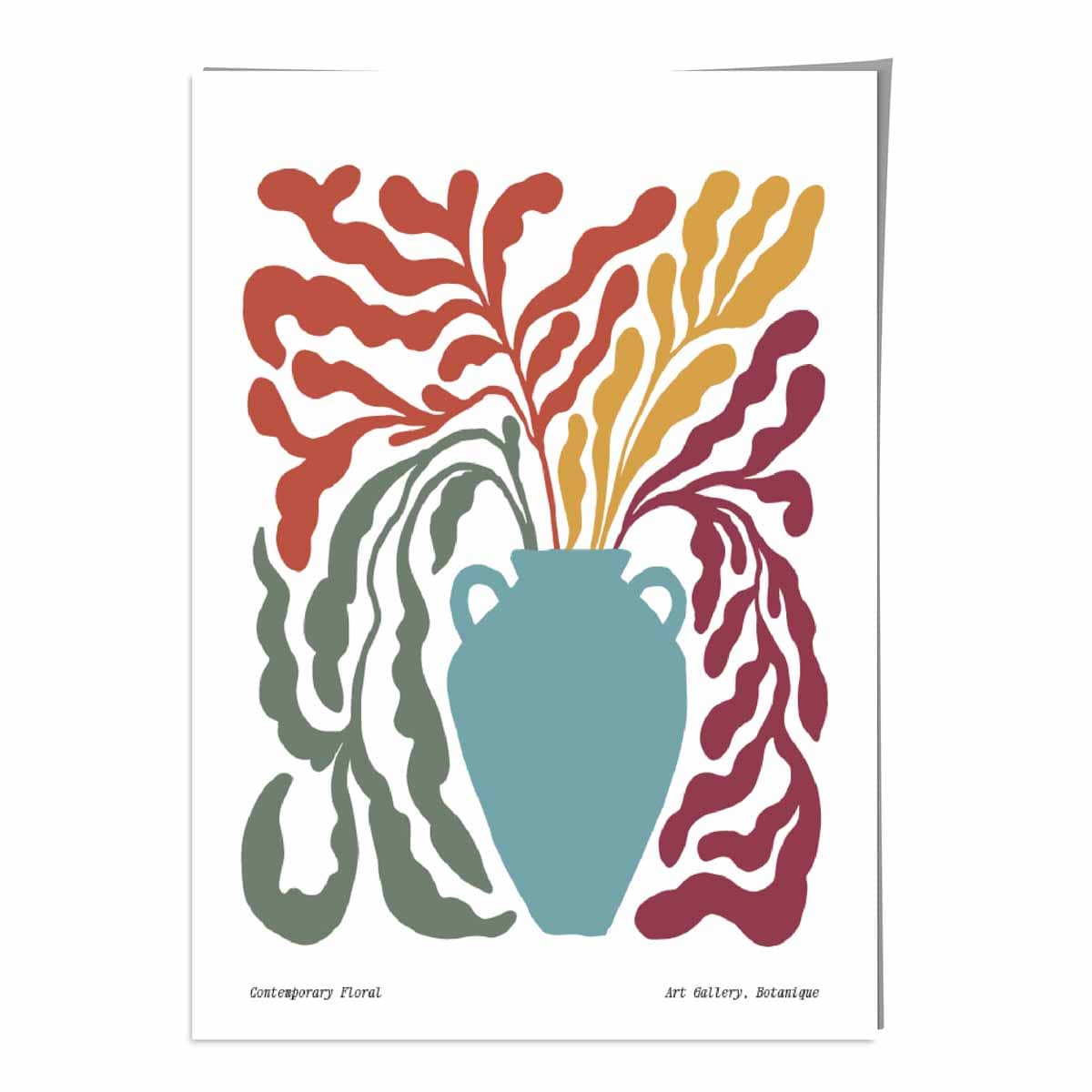 Boho Floral Wall Art Print - Contemporary Botanical Design