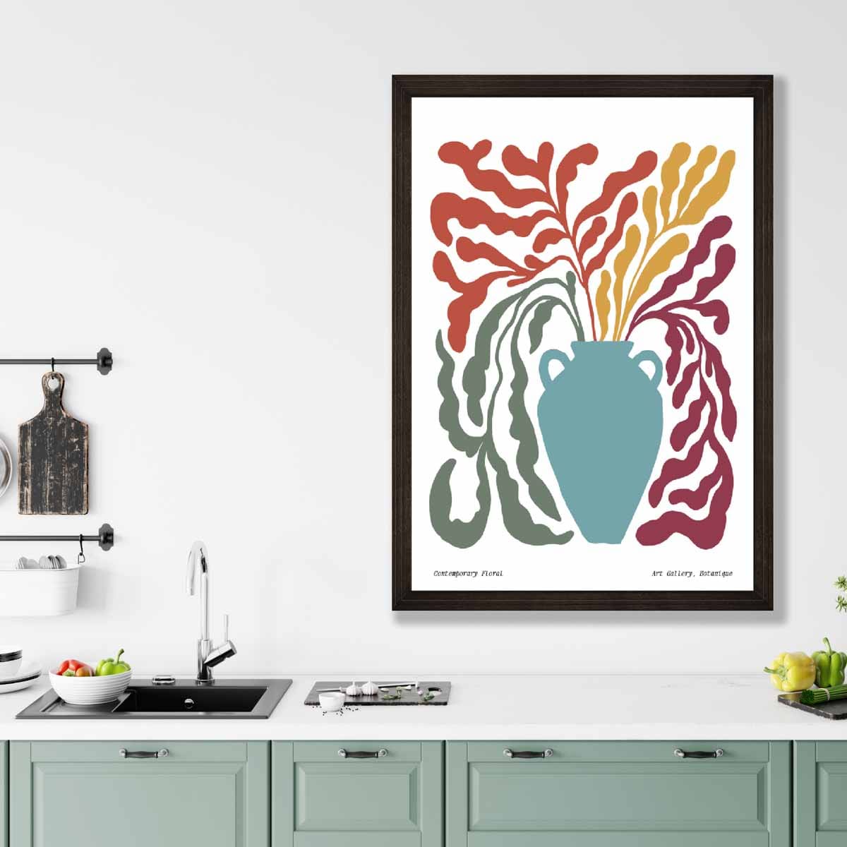 Boho Floral Wall Art Print - Contemporary Botanical Design