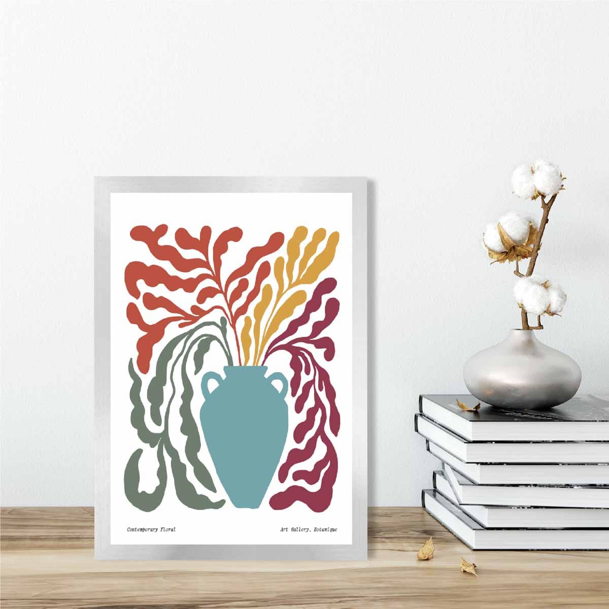 Boho Floral Wall Art Print - Contemporary Botanical Design