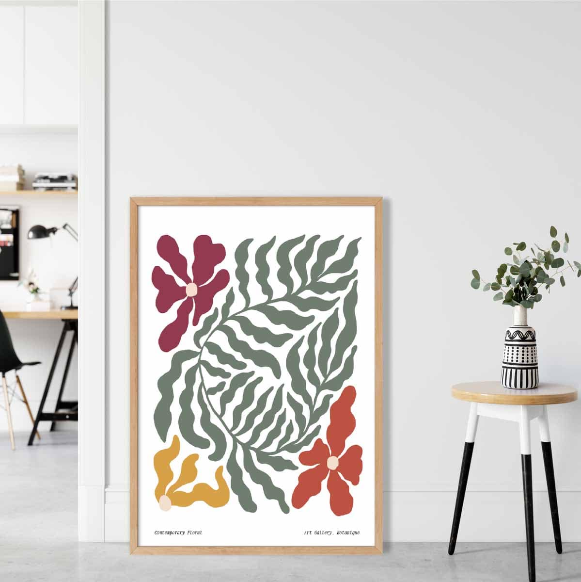 Contemporary Boho Floral Botanical Print Poster