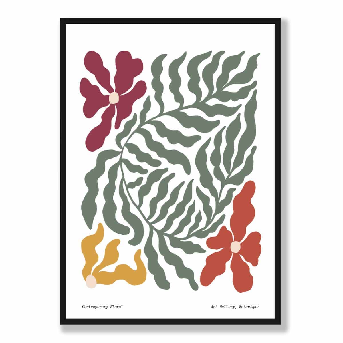 Contemporary Boho Floral Botanical Print Poster