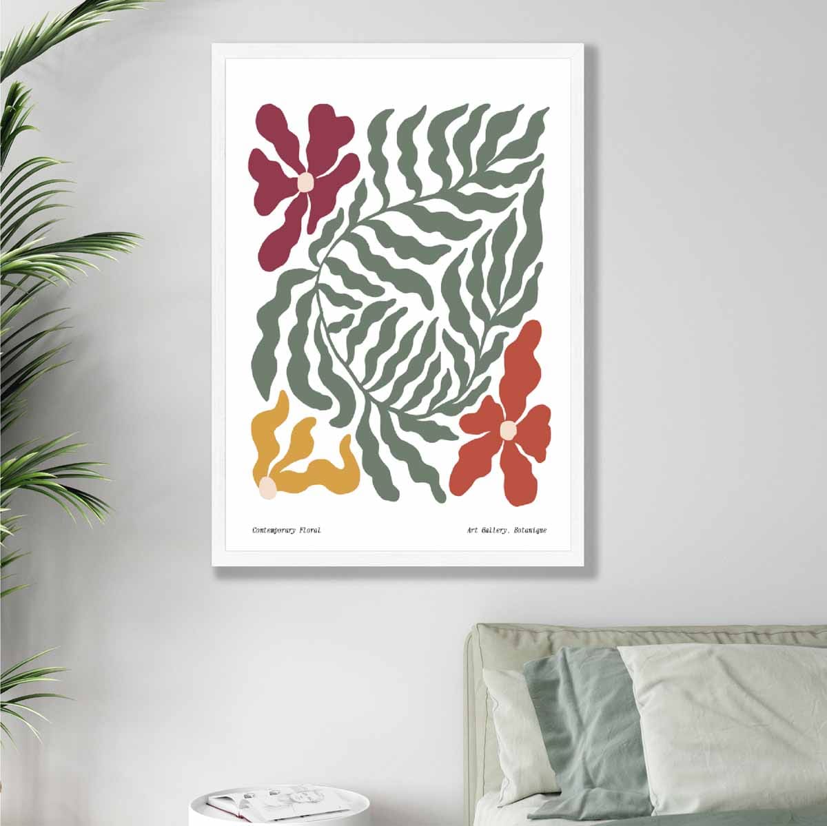 Contemporary Boho Floral Botanical Print Poster