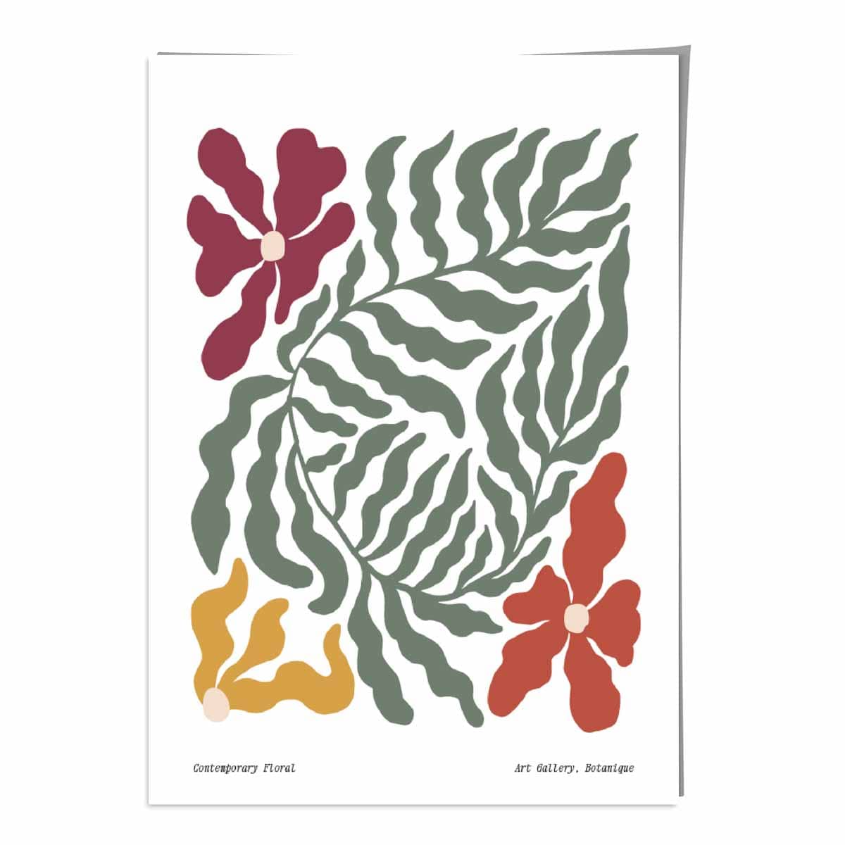 Contemporary Boho Floral Botanical Print Poster