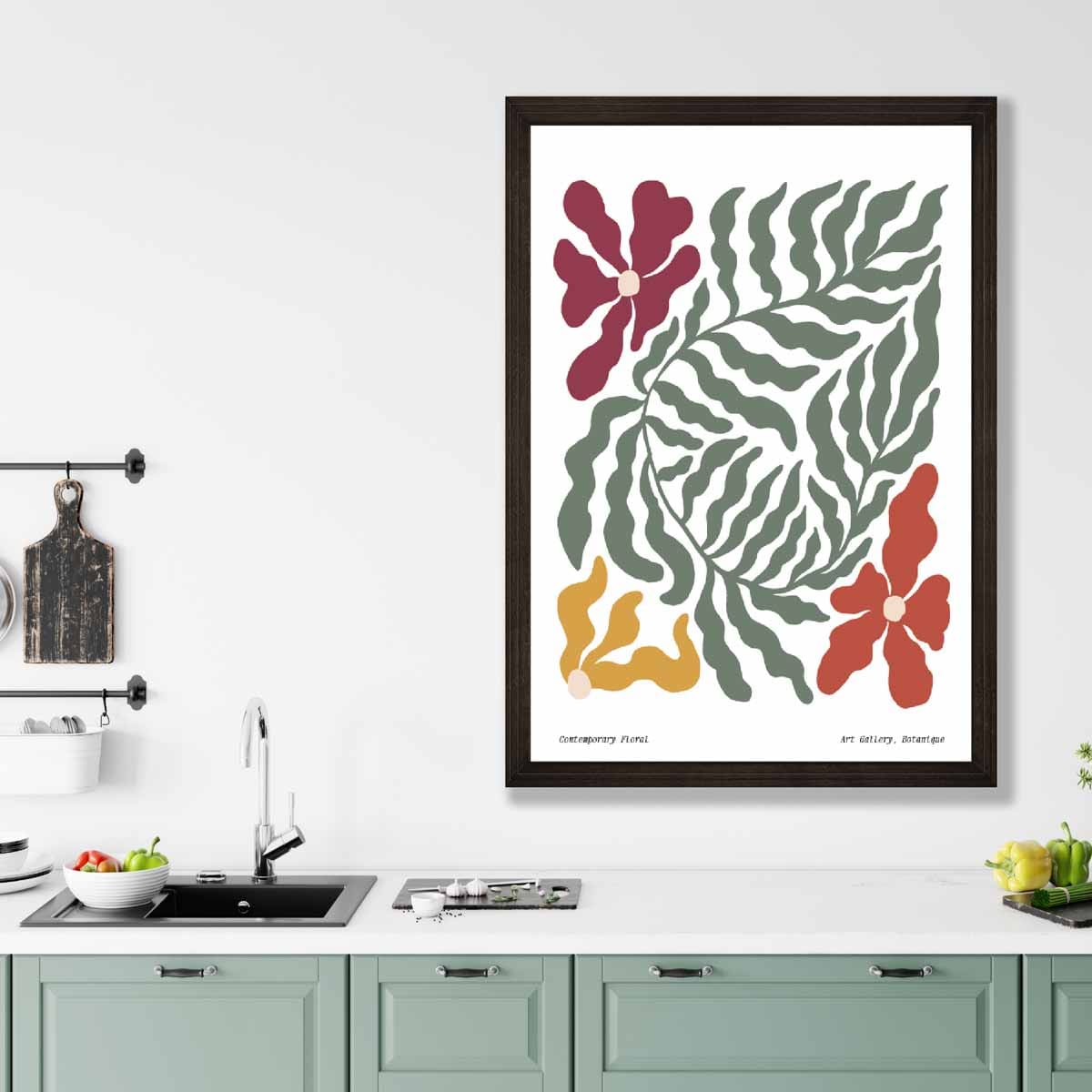 Contemporary Boho Floral Botanical Print Poster