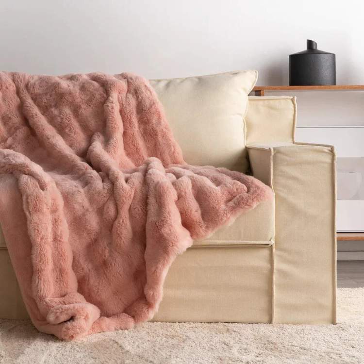 Faux Fur Weighted Throw Blanket for Cozy Comfort