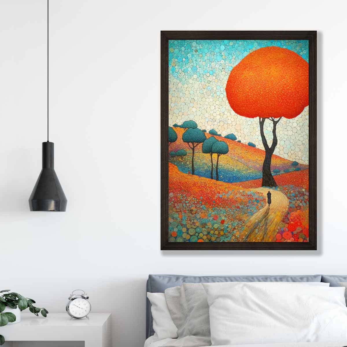 Colorful Abstract Hill and Tree Art Print