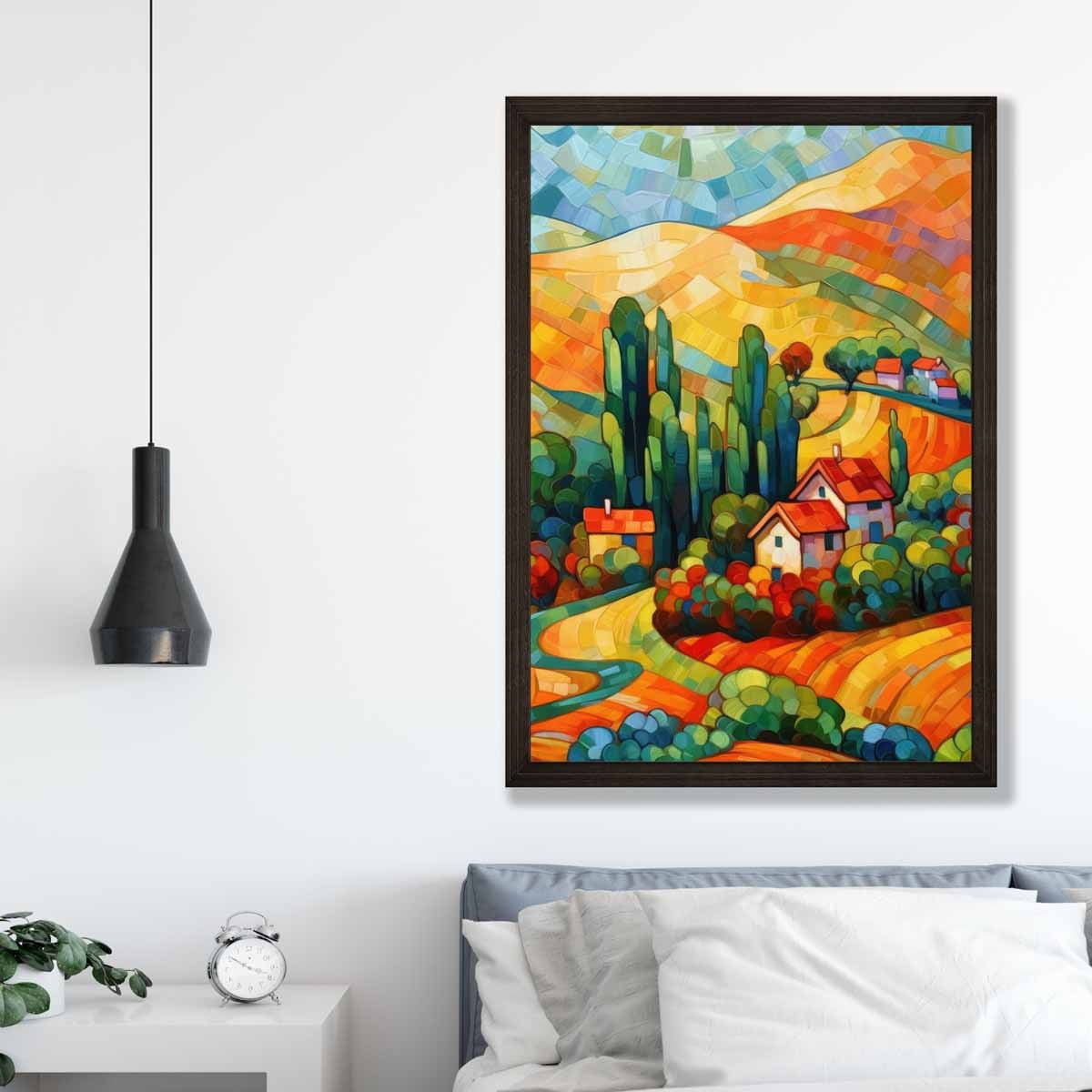 Colorful Landscape House Abstract Art Print