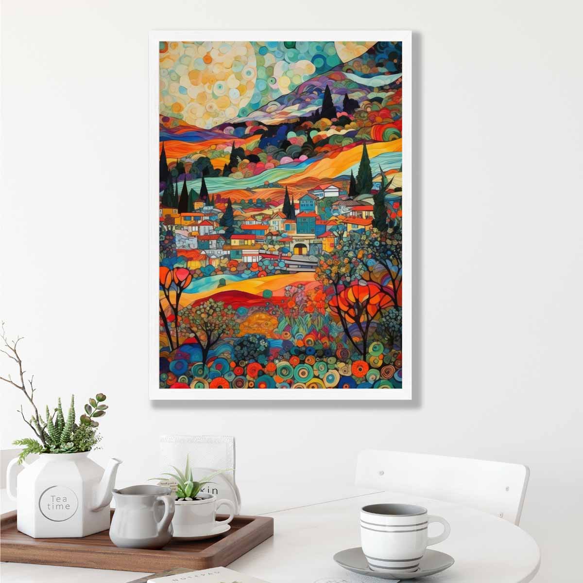Colorful Mosaic Abstract Cityscape Art Print