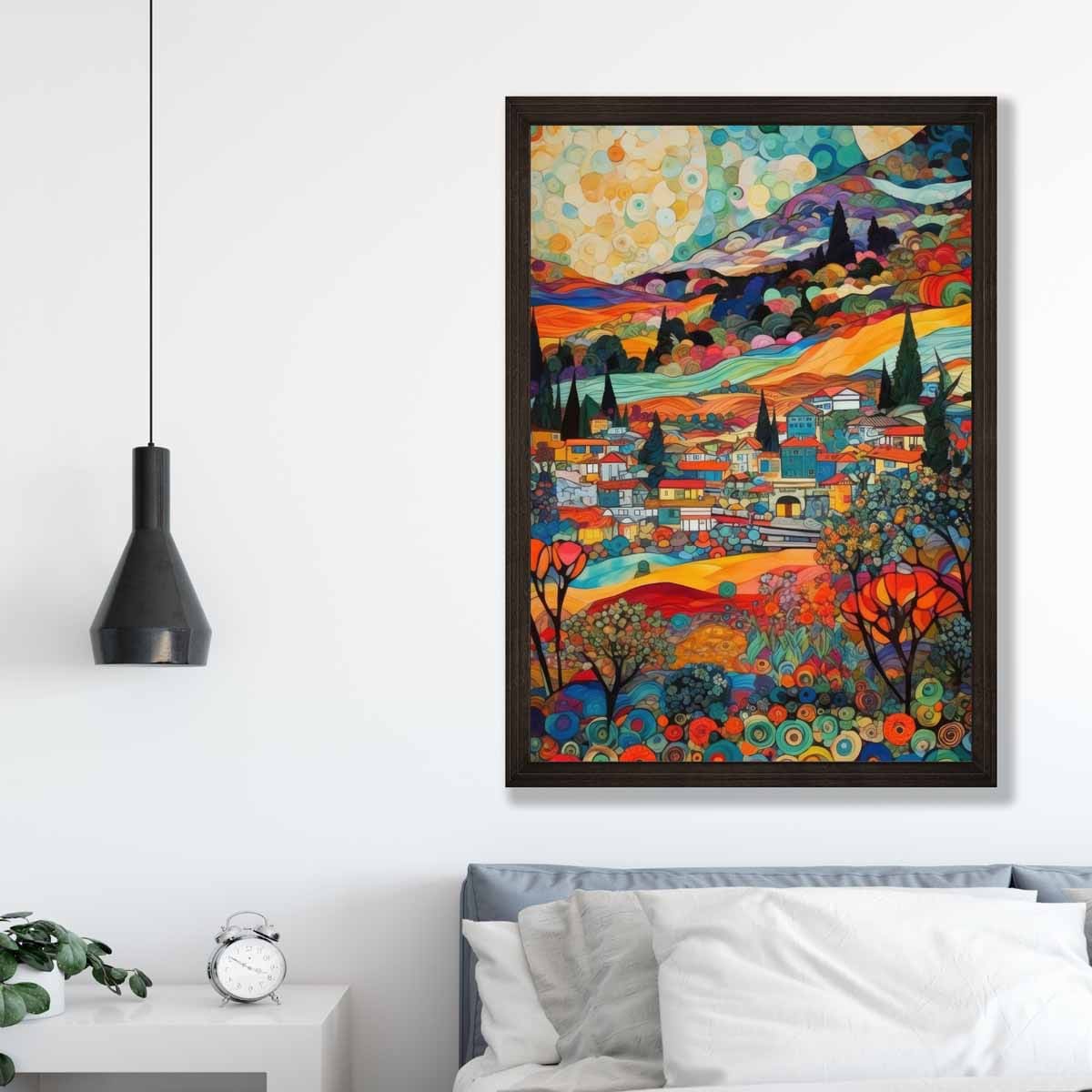 Colorful Mosaic Abstract Cityscape Art Print