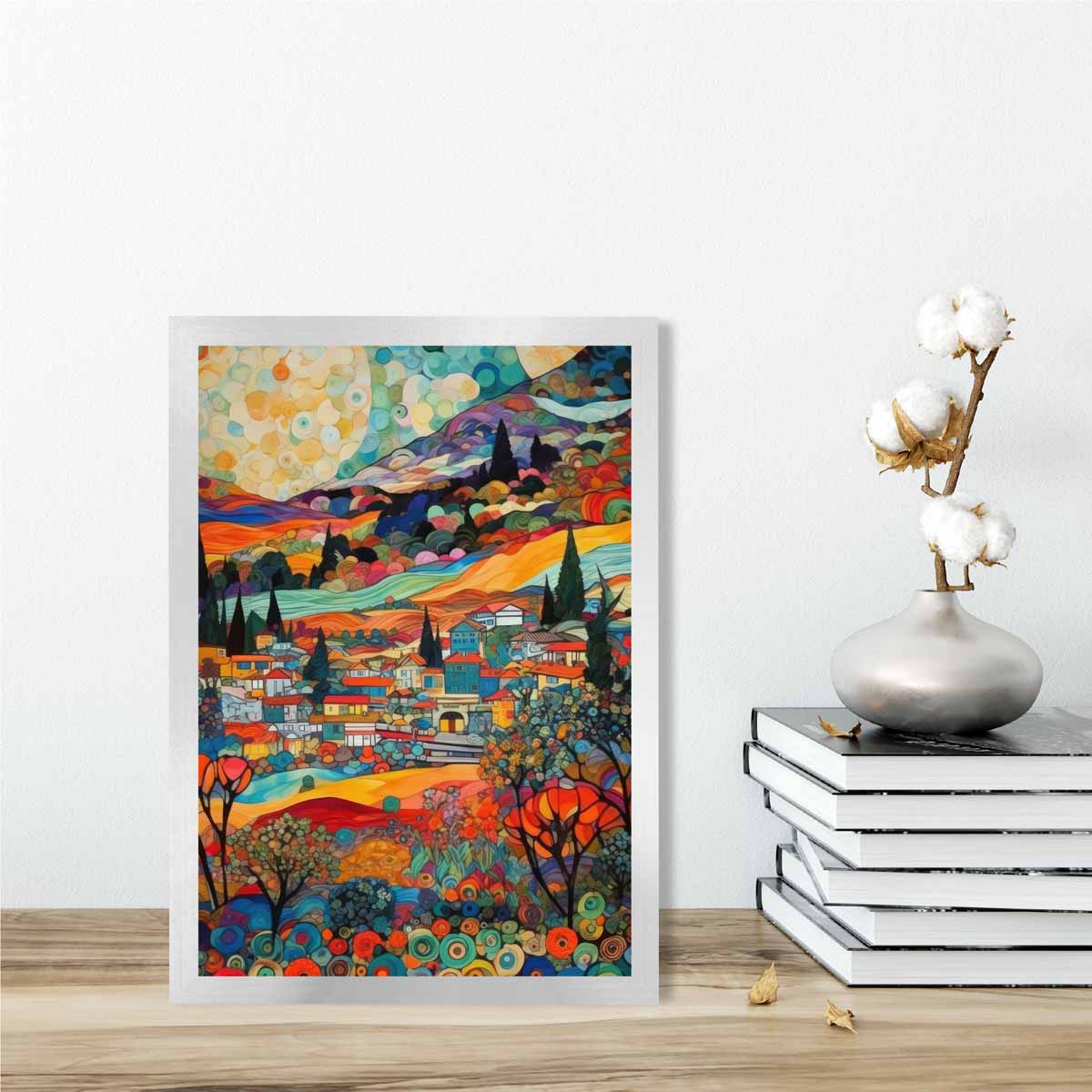 Colorful Mosaic Abstract Cityscape Art Print
