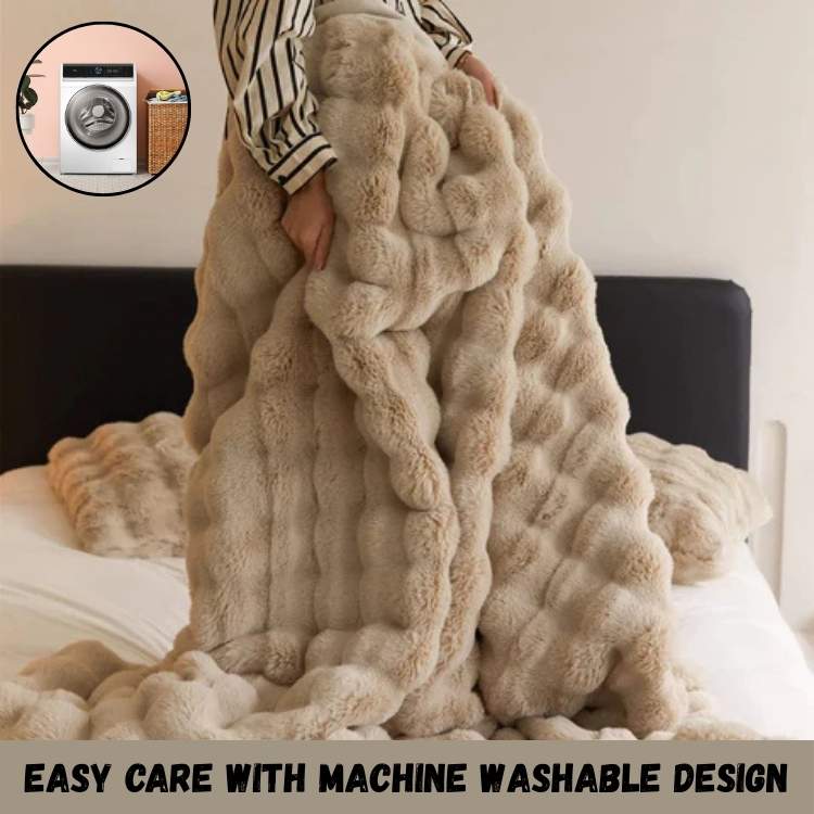 Faux Fur Weighted Throw Blanket for Cozy Comfort