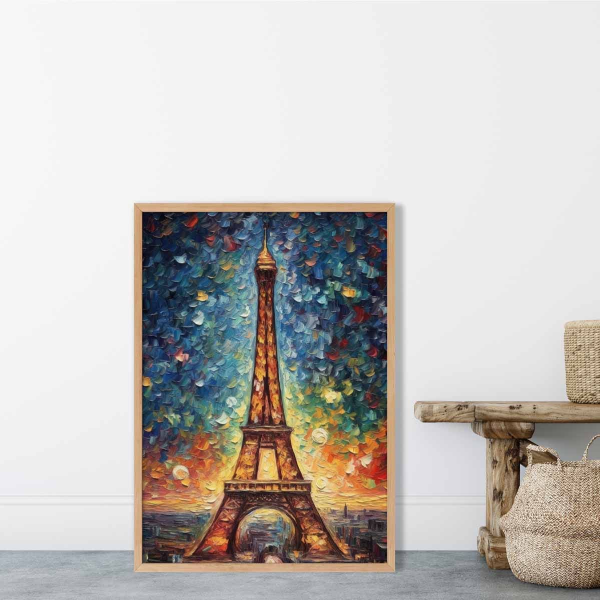 Colorful Eiffel Tower Sunset Art Print