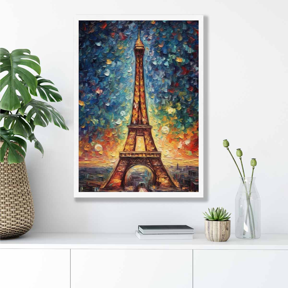 Colorful Eiffel Tower Sunset Art Print