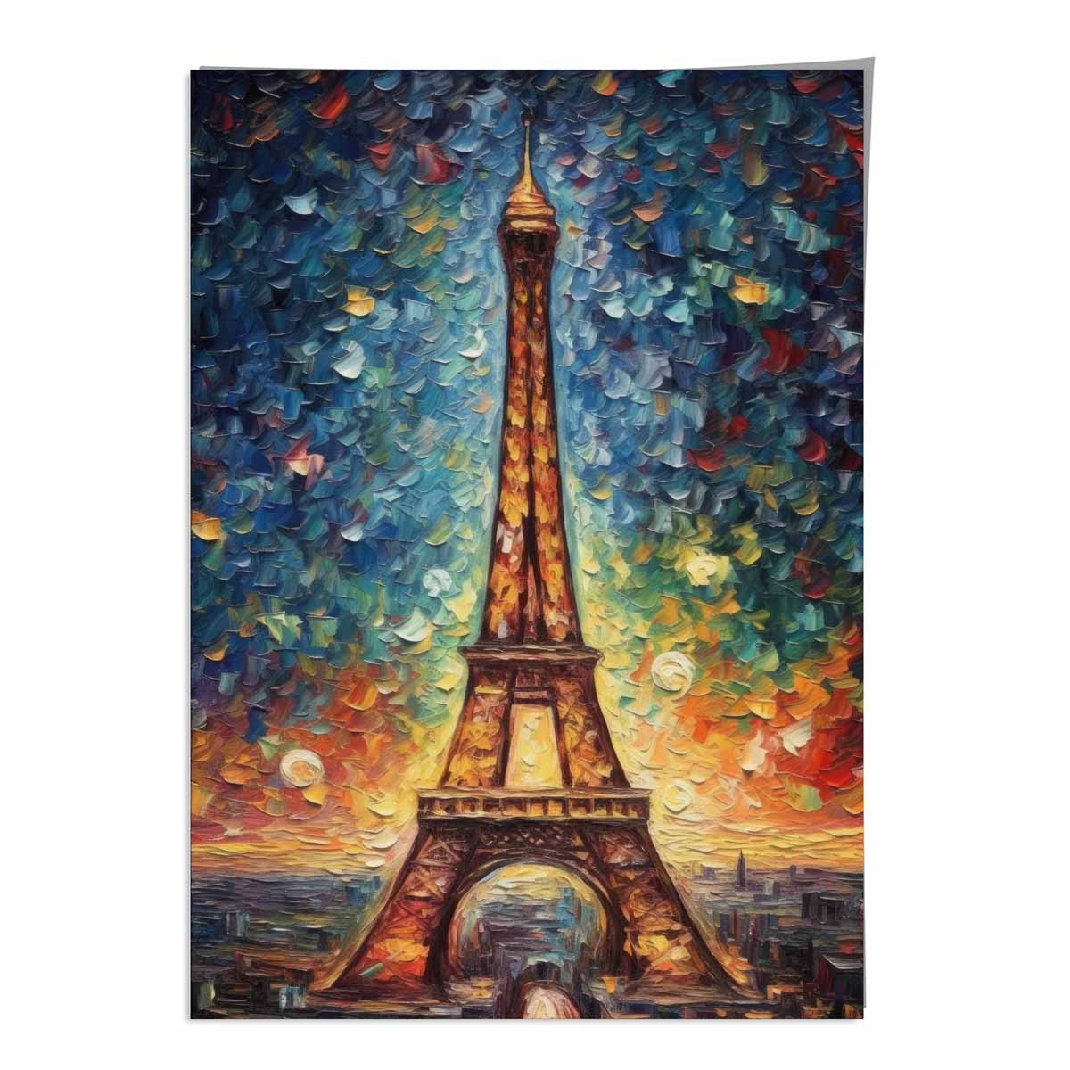 Colorful Eiffel Tower Sunset Art Print
