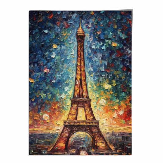 Colorful Eiffel Tower Sunset Art Print