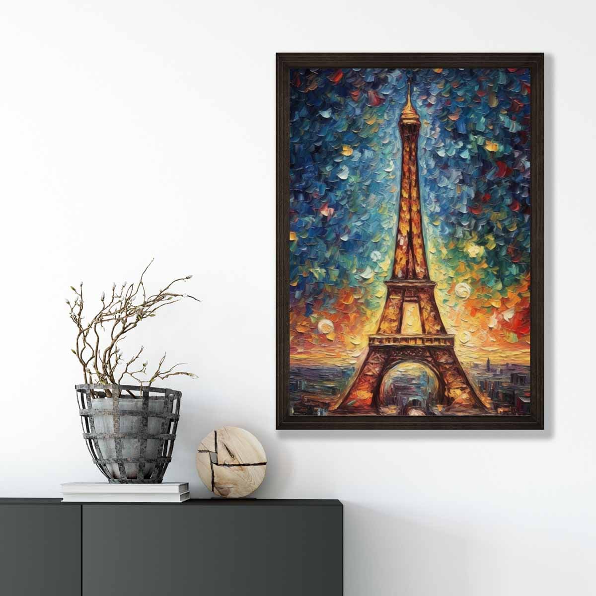 Colorful Eiffel Tower Sunset Art Print