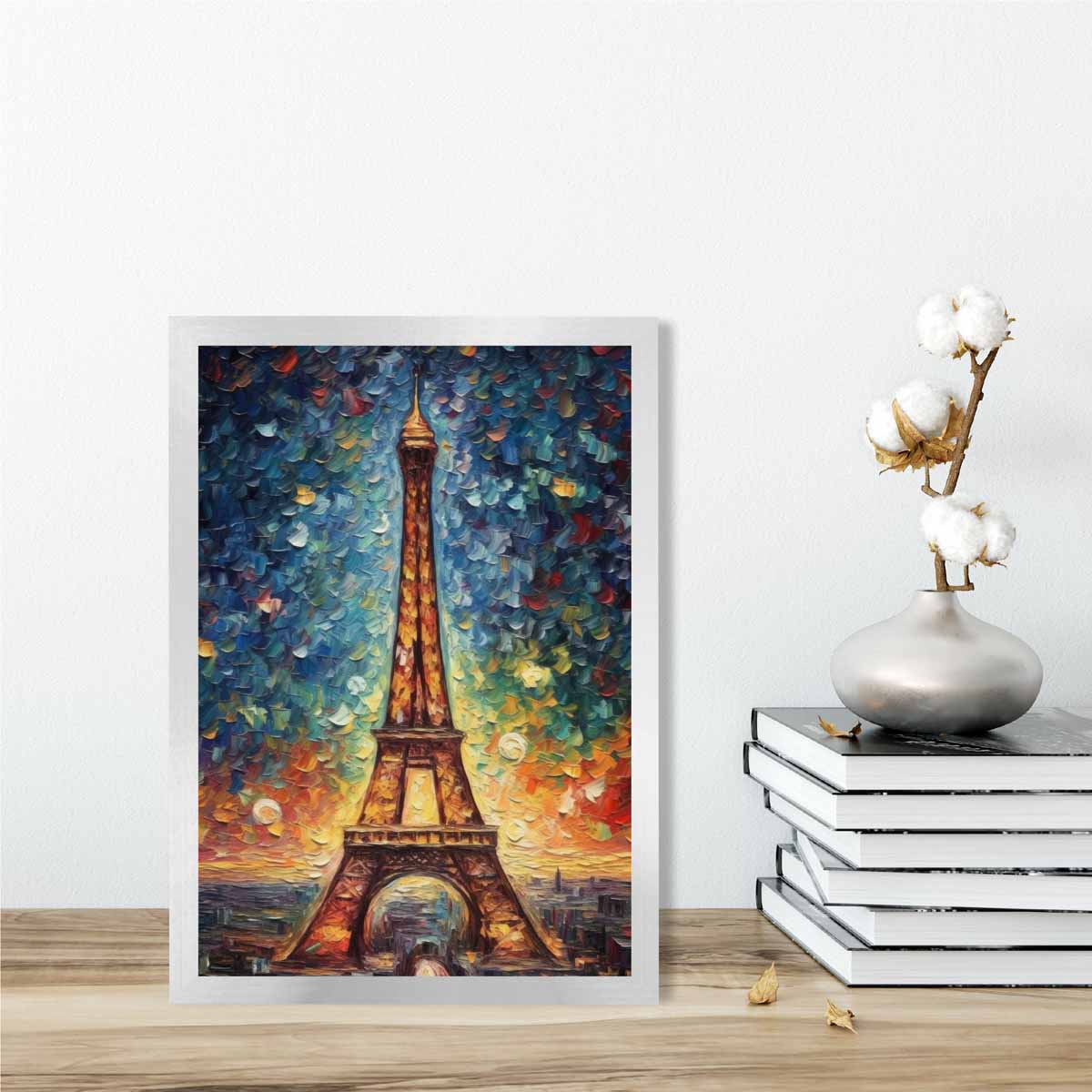 Colorful Eiffel Tower Sunset Art Print
