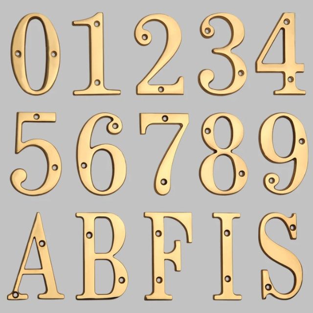 Solid Brass House Numbers - Classic Design, Easy Installation