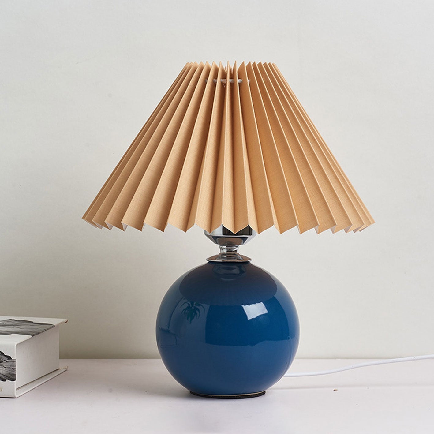 Ceramic Pleated Modern Table Lamp in Multiple Colors
