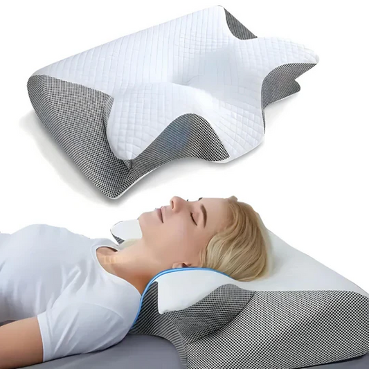 Orthopedic Contoured Memory Foam Neck Pillow with Washable Cover