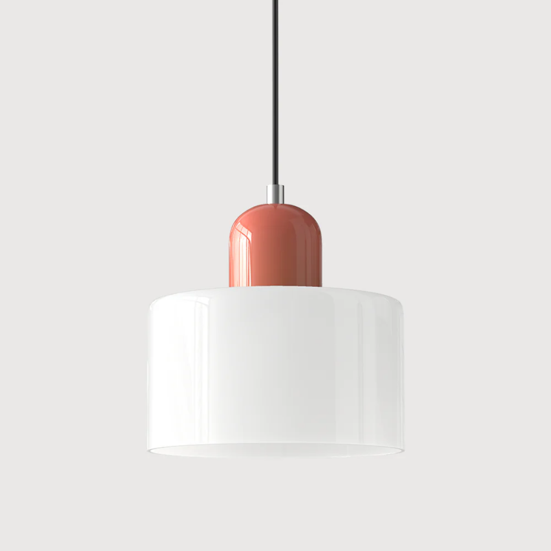 Retro Glass Shade Hanging Lamp with Adjustable Cable