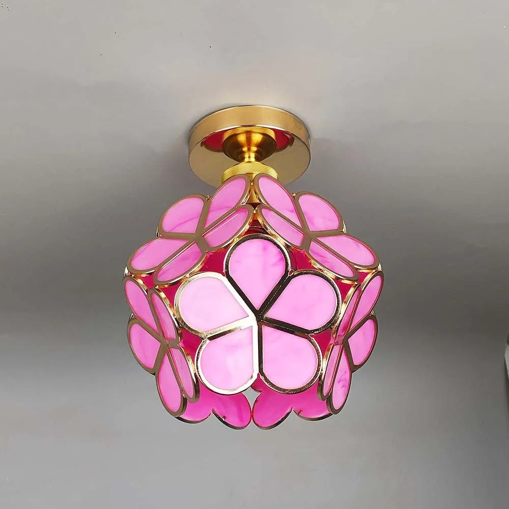 Floral Glass Ceiling Lamp for Elegant Interior Lighting