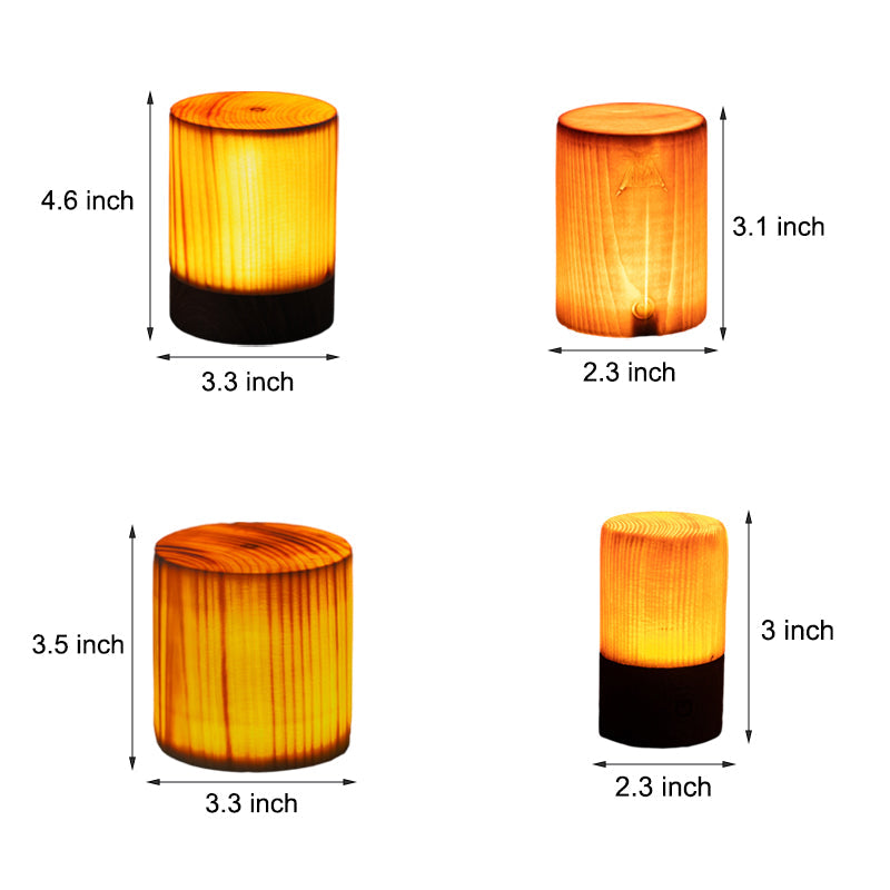 Cordless Touch Control LED Table Lamp with Wood Finish