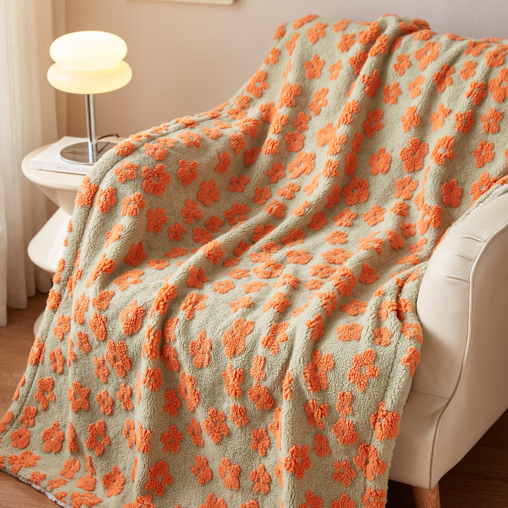 Wildflower Pattern Microfibre Throw Blanket