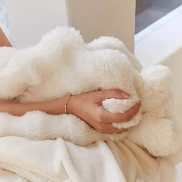 Faux Fur Weighted Throw Blanket for Cozy Comfort