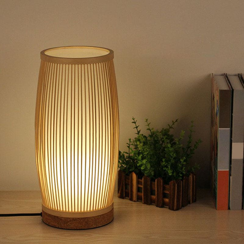 Bamboo Table Lamp - Natural LED Light for Cozy Atmosphere