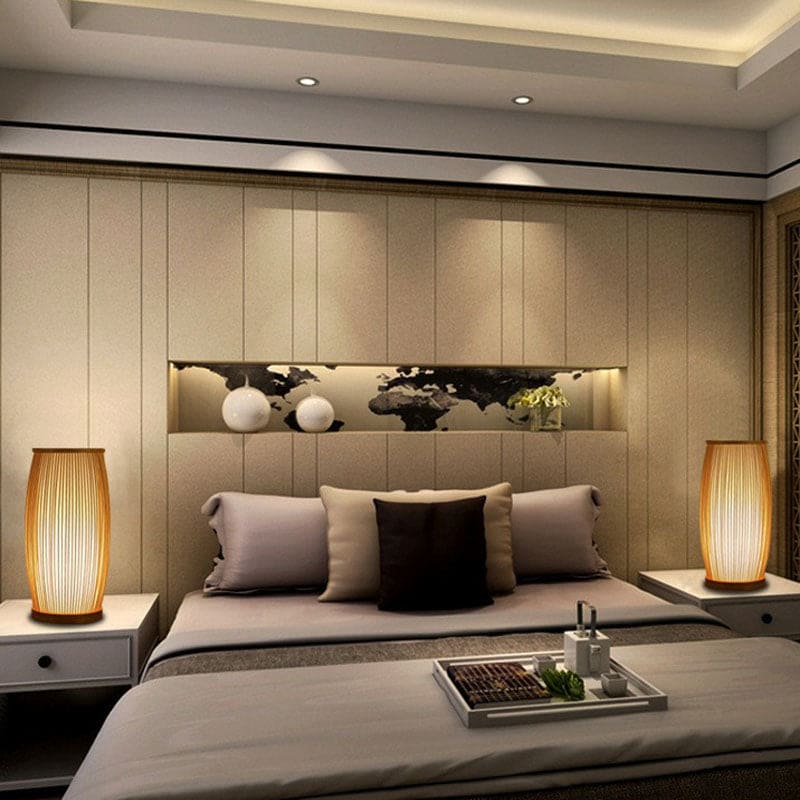 Bamboo Table Lamp - Natural LED Light for Cozy Atmosphere