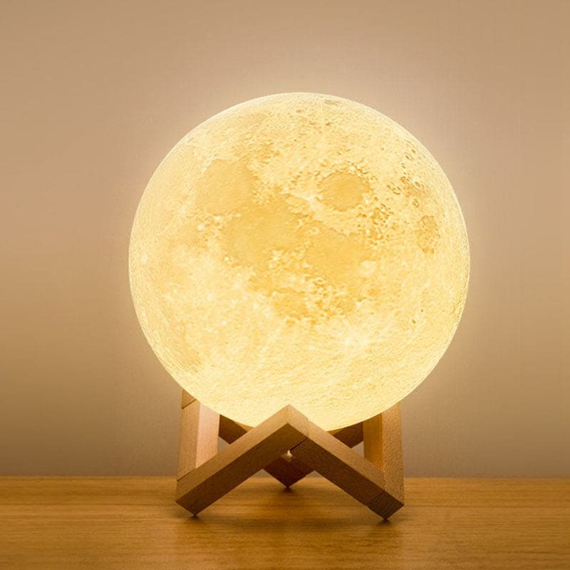 Moon Shaped LED Table Lamp with Dimmable Touch Control